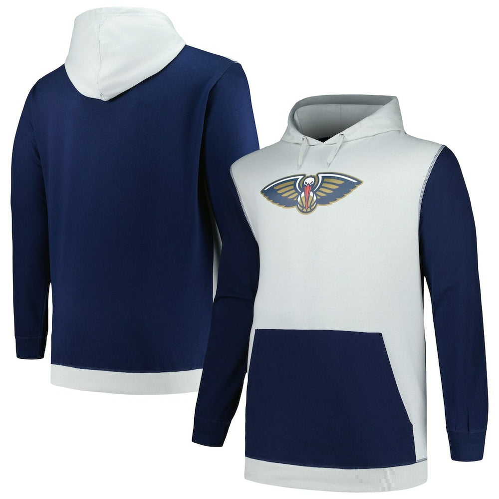 New Orleans Pelicans Big & Tall Primary Arctic Pullover Hoodie Navy/Silver - Fanatics