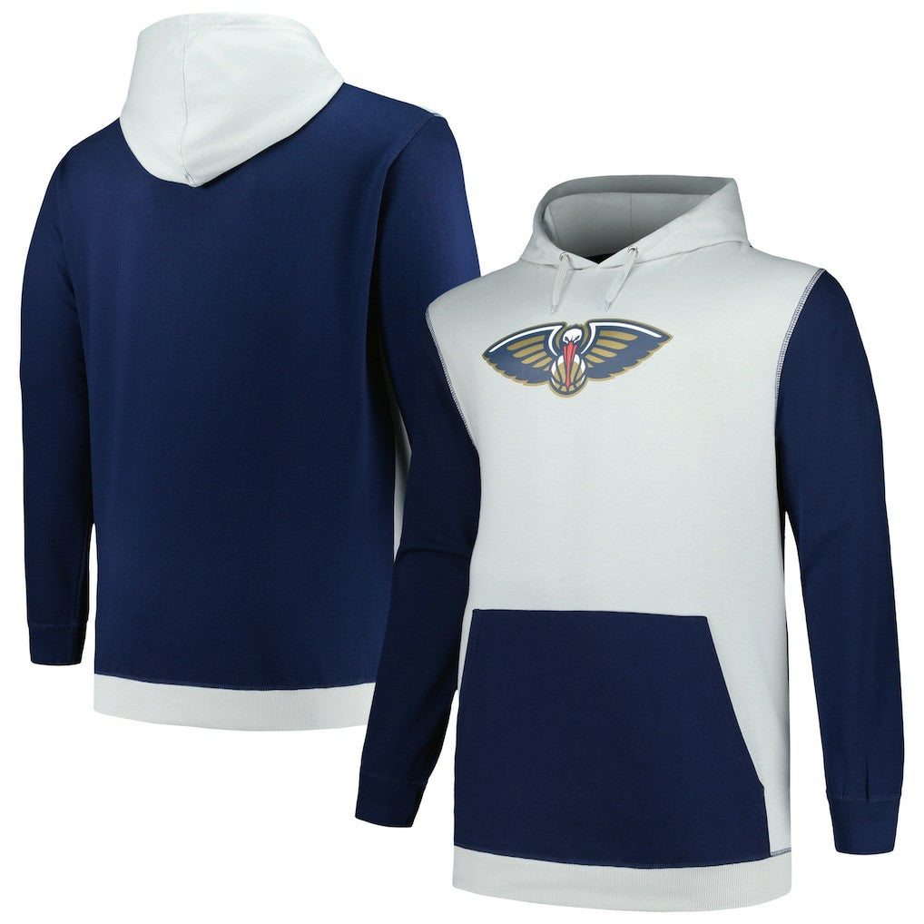 New Orleans Pelicans Big & Tall Primary Arctic Pullover Hoodie Navy/Silver - Fanatics