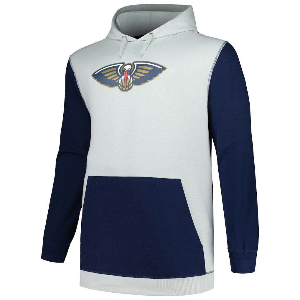 New Orleans Pelicans Big & Tall Primary Arctic Pullover Hoodie Navy/Silver - Fanatics