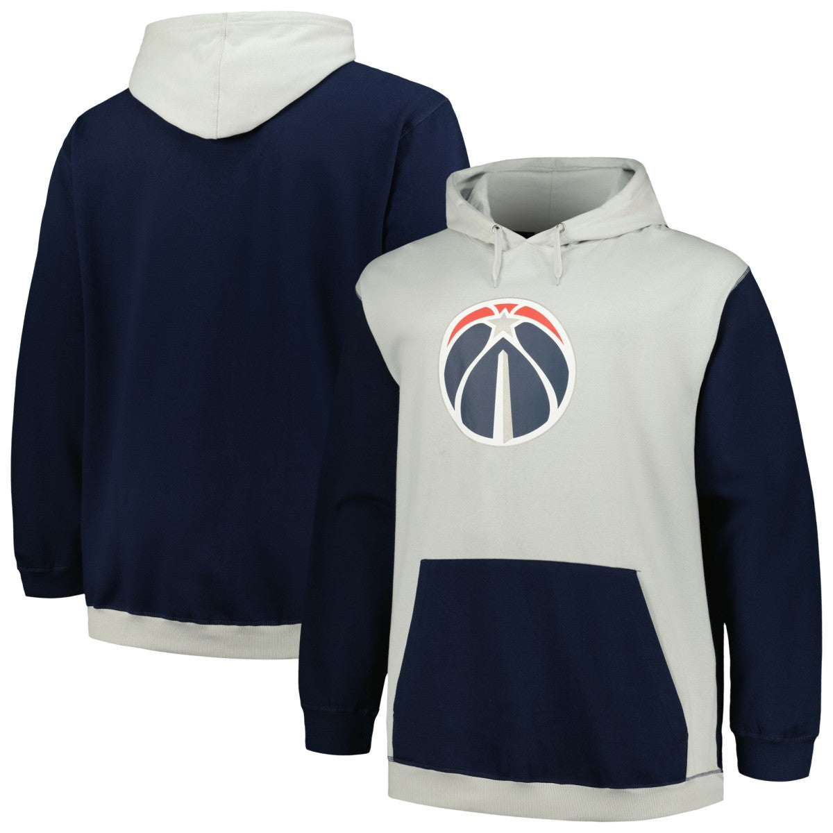 Washington Wizards Big & Tall Primary Arctic Pullover Hoodie Navy/Silver - Fanatics