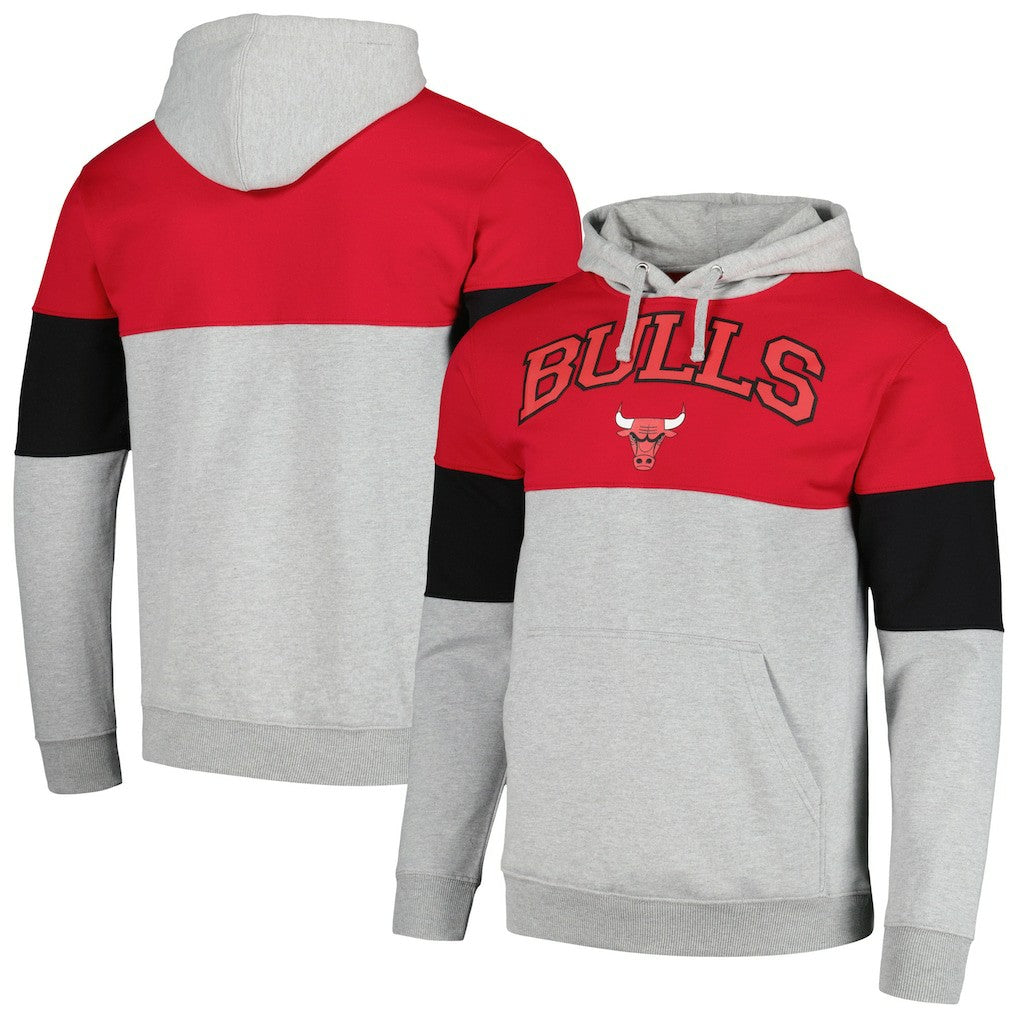 Chicago Bulls Contrast Pieced Pullover Hoodie Red - Fanatics