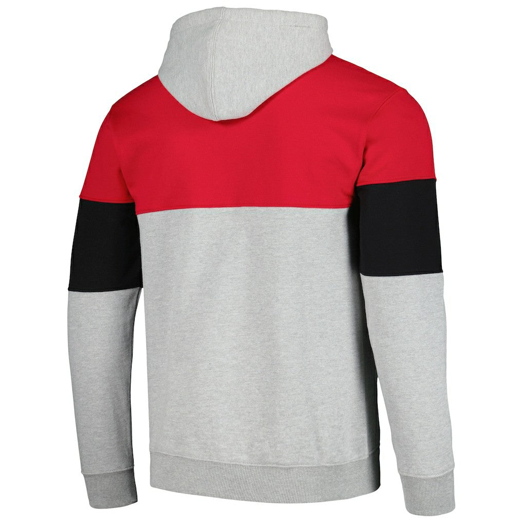 Chicago Bulls Contrast Pieced Pullover Hoodie Red - Fanatics