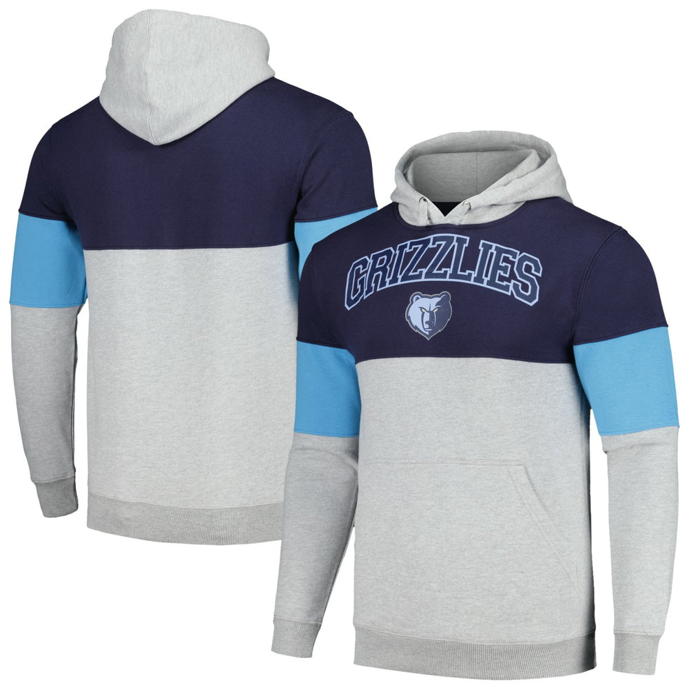 Memphis Grizzlies Contrast Pieced Pullover Hoodie Navy - Fanatics