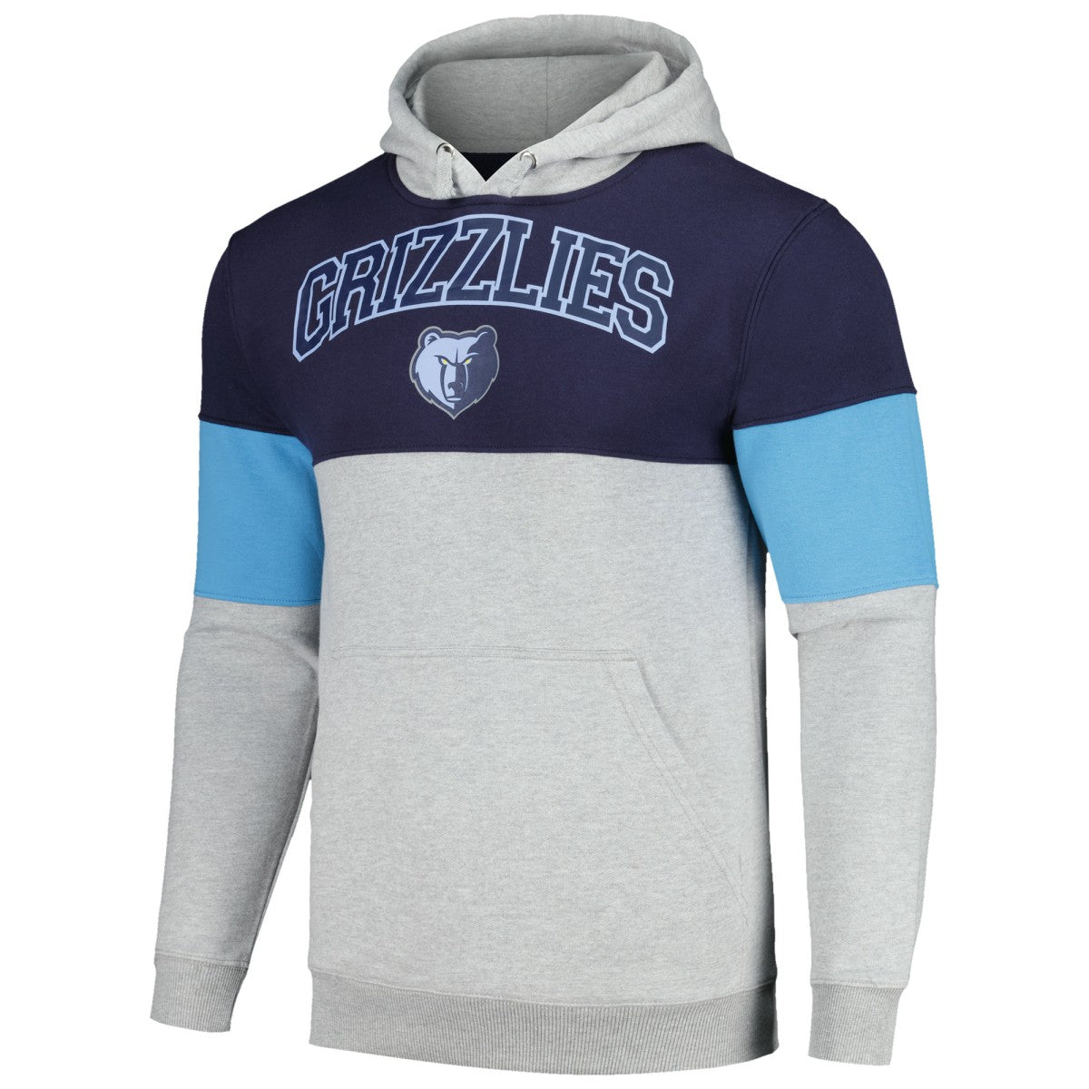 Memphis Grizzlies Contrast Pieced Pullover Hoodie Navy - Fanatics