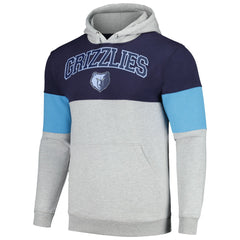Memphis Grizzlies Contrast Pieced Pullover Hoodie Navy - Fanatics