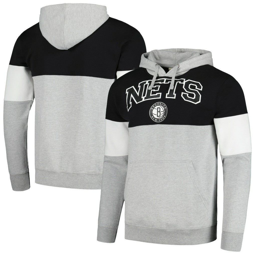 Brooklyn Nets Contrast Pieced Pullover Hoodie Black - Fanatics outlet