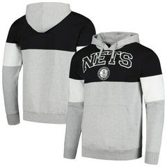 Brooklyn Nets Contrast Pieced Pullover Hoodie Black - Fanatics outlet