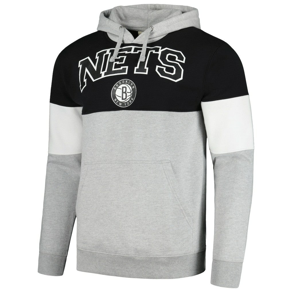 Brooklyn Nets Contrast Pieced Pullover Hoodie Black - Fanatics outlet