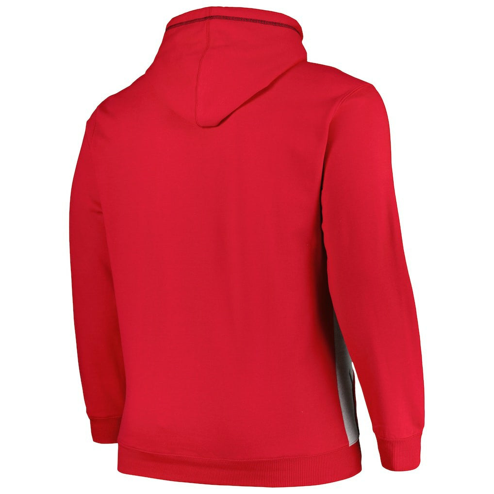 Chicago Bulls Big & Tall Contrast Pieced Stitched Full-Zip Hoodie Red/Heather Gray - Fanatics