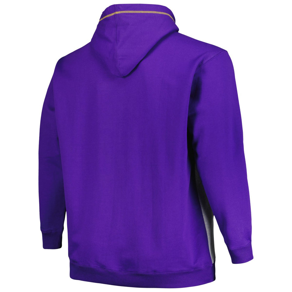 Los Angeles Lakers Big & Tall Contrast Pieced Stitched Full-Zip Hoodie Purple/Heather Gray - Fanatics outlet