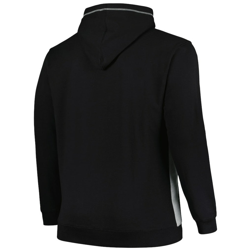 Brooklyn Nets Big & Tall Contrast Pieced Stitched Full-Zip Hoodie Black/Heather Gray - Fanatics