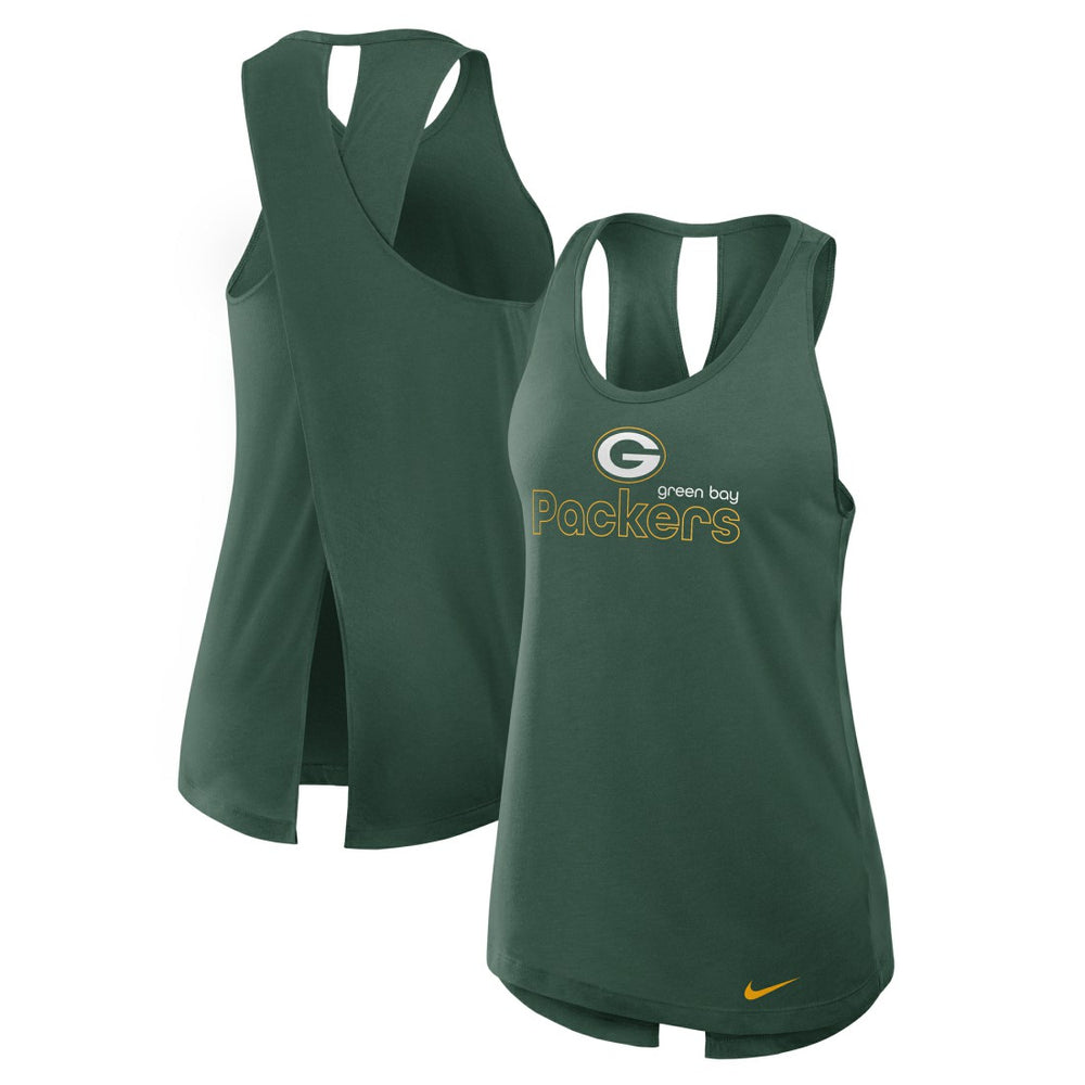 Green Bay Packers Women's Plus Size Performance Tank Top - Green Tops
