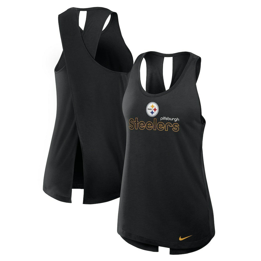 Pittsburgh Steelers Women's Plus Size Performance Tank Top - Black Tops