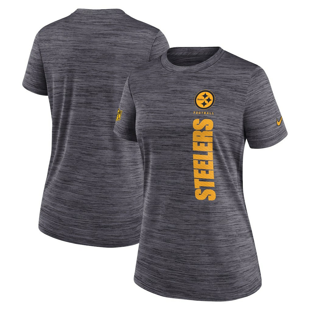 Pittsburgh Steelers Women's Sideline Velocity Dri-FIT T-Shirt - Charcoal T-shirts