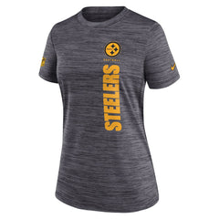 Pittsburgh Steelers Women's Sideline Velocity Dri-FIT T-Shirt - Charcoal T-shirts
