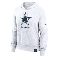 Dallas Cowboys Women's Gym Vintage Logo Pullover Hoodie - White Hoodies