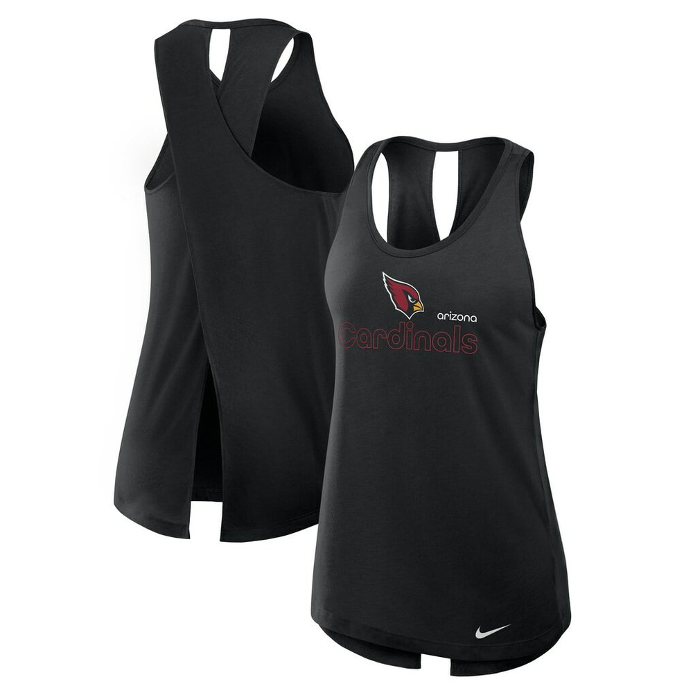 Arizona Cardinals Women's Open-Back Crisscross Dri-FIT Tank Top - Black Tops