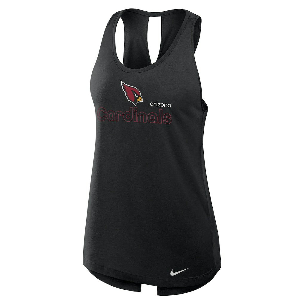 Arizona Cardinals Women's Open-Back Crisscross Dri-FIT Tank Top - Black Tops