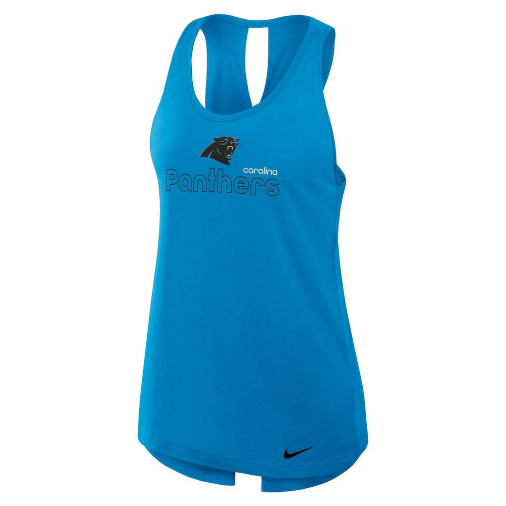 Carolina Panthers Women's Open-Back Crisscross Dri-FIT Tank Top - Blue Tops