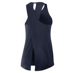 Dallas Cowboys Women's Open-Back Crisscross Dri-FIT Tank Top - Navy Tops