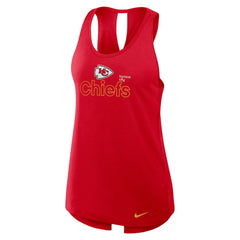 Kansas City Chiefs Women's Open-Back Crisscross Dri-FIT Tank Top - Red Tops