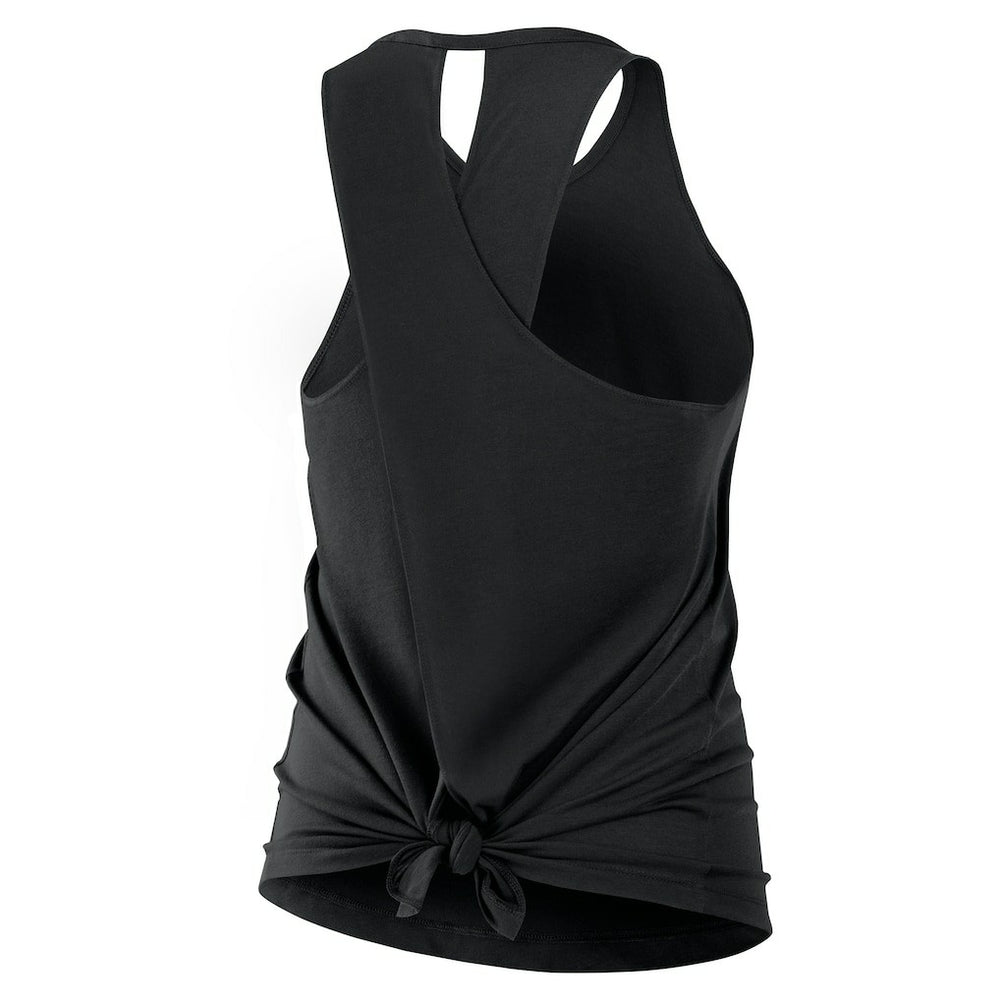 Las Vegas Raiders Women's Open-Back Crisscross Dri-FIT Tank Top - Black Tops