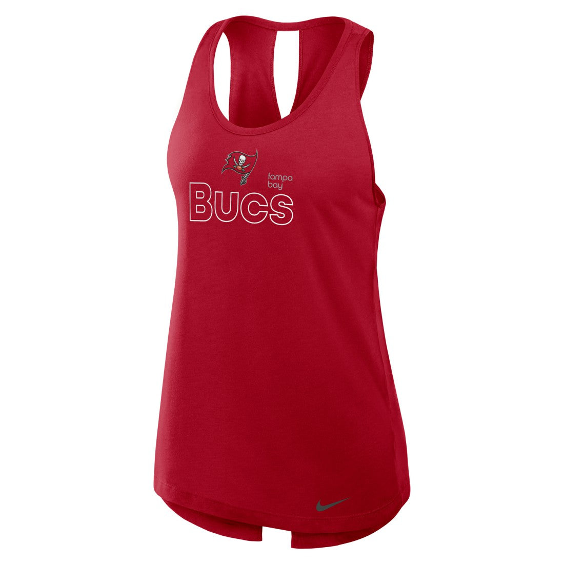 Tampa Bay Buccaneers Women's Open-Back Crisscross Dri-FIT Tank Top - Red Tops