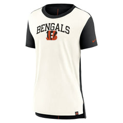 Cincinnati Bengals Women's Wordmark Tri-Blend T-Shirt - Cream/Black T-shirts