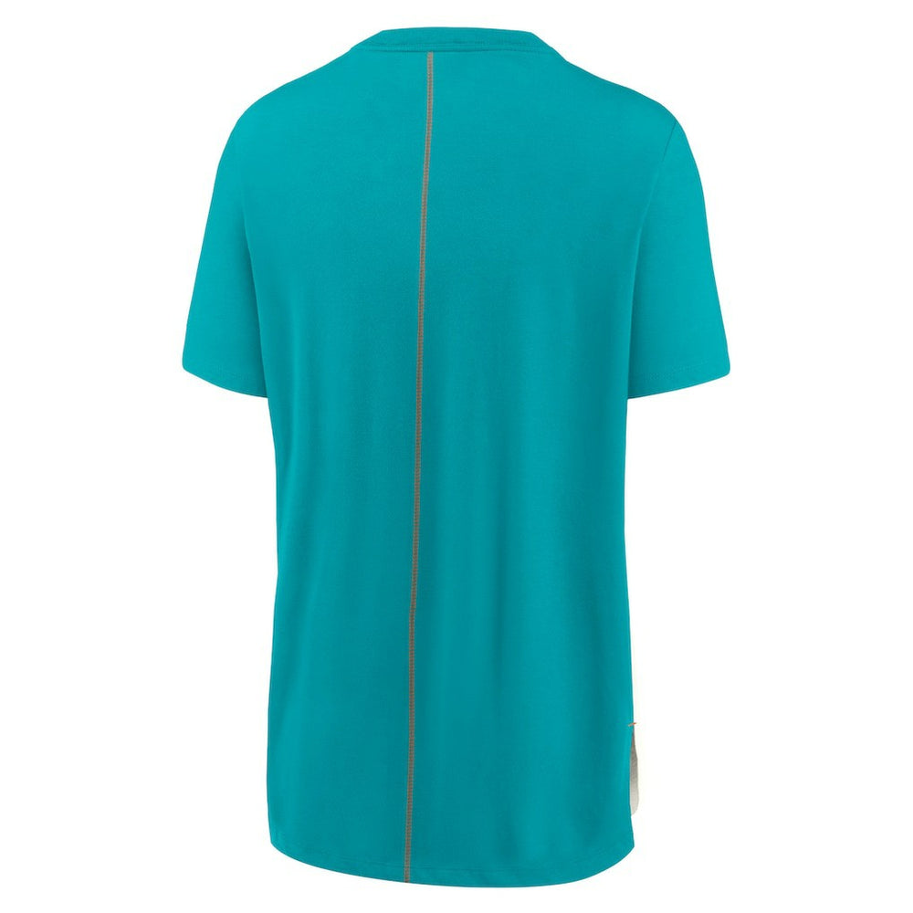 Miami Dolphins Women's Wordmark Tri-Blend T-Shirt - Cream/Aqua T-shirts