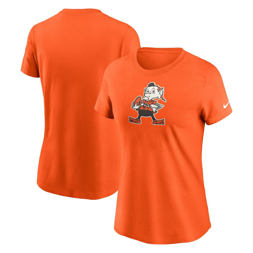Cleveland Browns Women's Throwback Primary Logo T-Shirt - Orange T-shirts