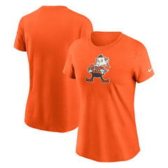 Cleveland Browns Women's Throwback Primary Logo T-Shirt - Orange T-shirts