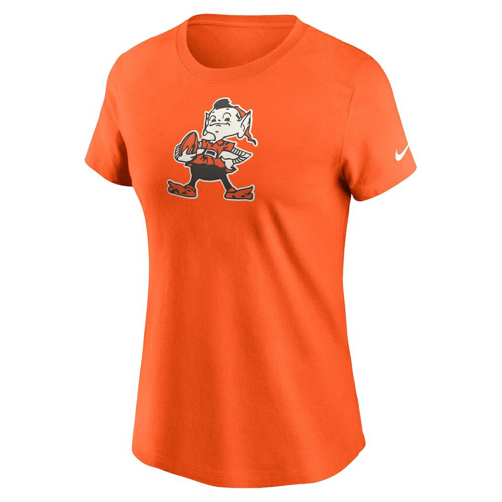 Cleveland Browns Women's Throwback Primary Logo T-Shirt - Orange T-shirts