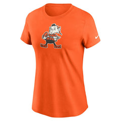 Cleveland Browns Women's Throwback Primary Logo T-Shirt - Orange T-shirts