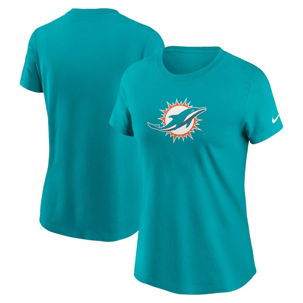 Miami Dolphins Women's Primary Logo T-Shirt - Aqua T-shirts