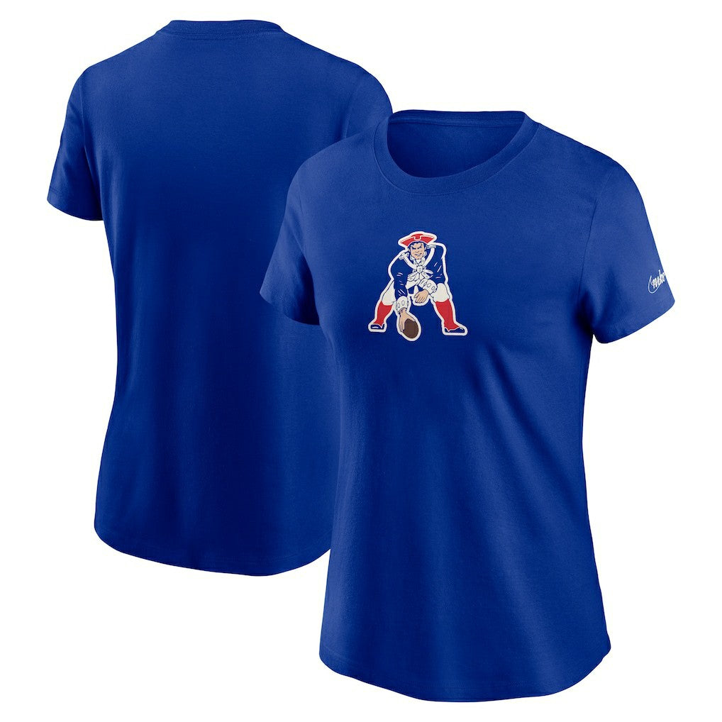 New England Patriots Women's Throwback Primary Logo T-Shirt - Royal T-shirts