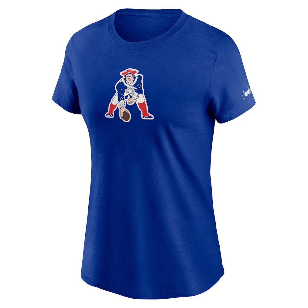 New England Patriots Women's Throwback Primary Logo T-Shirt - Royal T-shirts