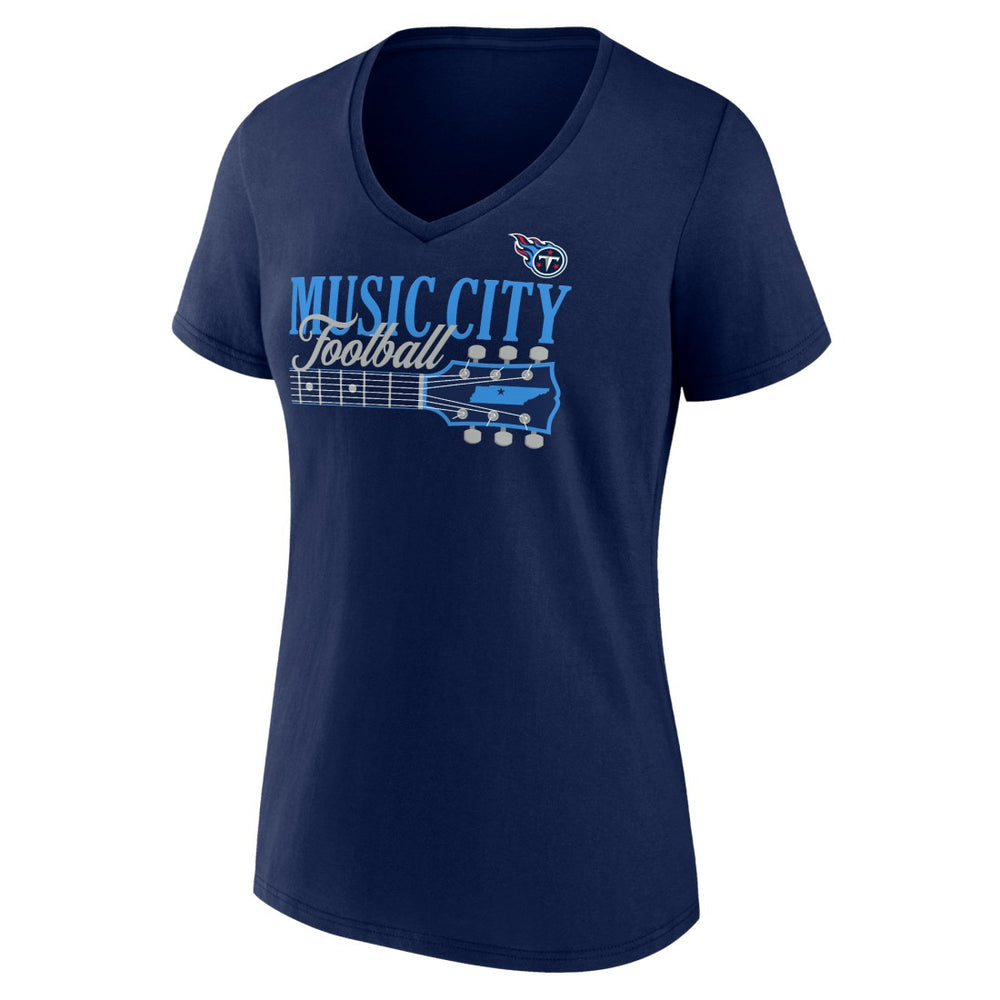 Tennessee Titans Women's Hometown Defensive Stand V-Neck T-Shirt - Navy T-shirts