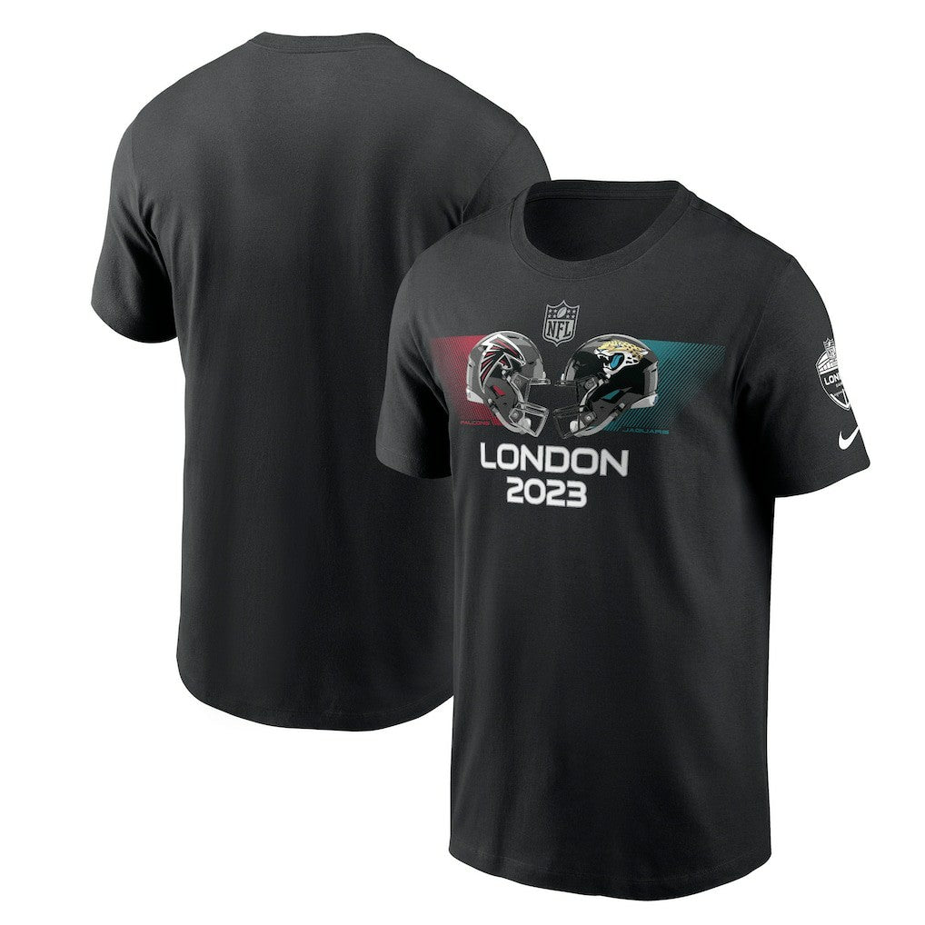 Atlanta Falcons vs. Jacksonville Jaguars 2023 London Game Essential T-Shirt - Black T-shirts