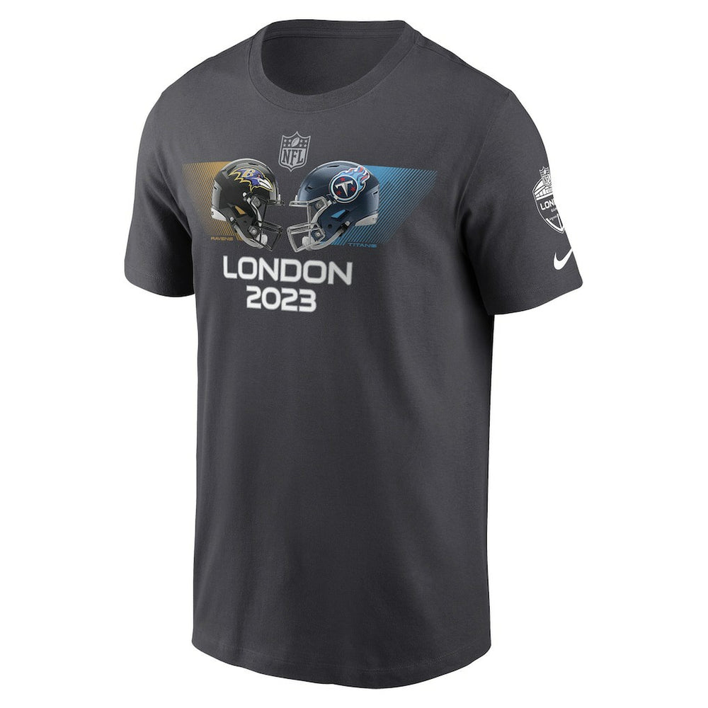 Baltimore Ravens vs. Tennessee Titans 2023 London Game Essential T-Shirt - Anthracite T-shirts