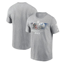 New England Patriots vs. Indianapolis Colts 2023 Frankfurt Game Essential T-Shirt - Heather Gray T-shirts