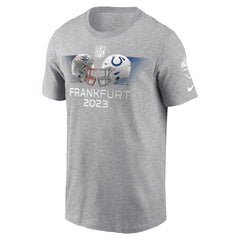 New England Patriots vs. Indianapolis Colts 2023 Frankfurt Game Essential T-Shirt - Heather Gray T-shirts