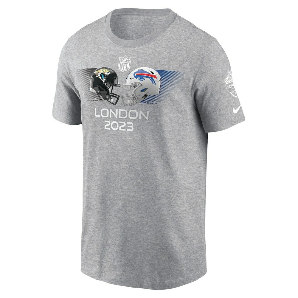 Jacksonville Jaguars vs. Buffalo Bills 2023 London Game T-Shirt - Heather Charcoal T-shirts