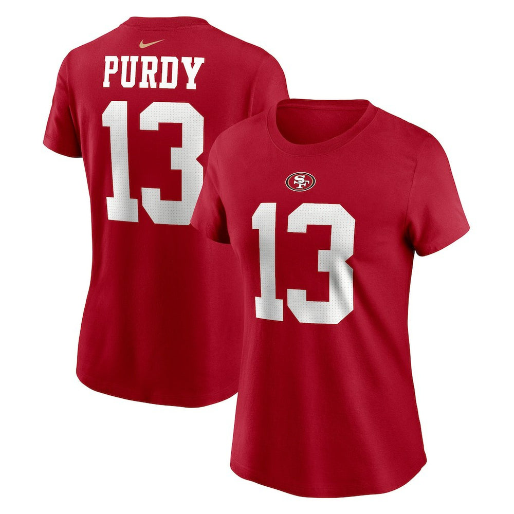 Brock Purdy San Francisco 49ers Women's Player Name & Number T-Shirt - Scarlet T-shirts