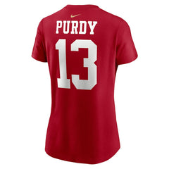 Brock Purdy San Francisco 49ers Women's Player Name & Number T-Shirt - Scarlet T-shirts