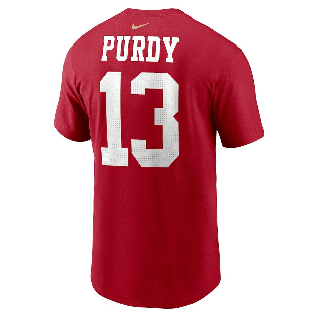 Brock Purdy San Francisco 49ers Player Name & Number T-Shirt - Scarlet T-shirts