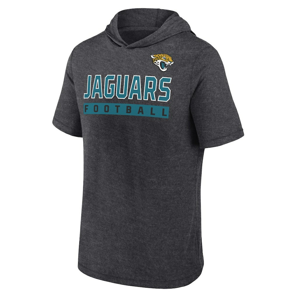 Jacksonville Jaguars Push Short Sleeve Pullover Hoodie - Heather Charcoal Hoodies