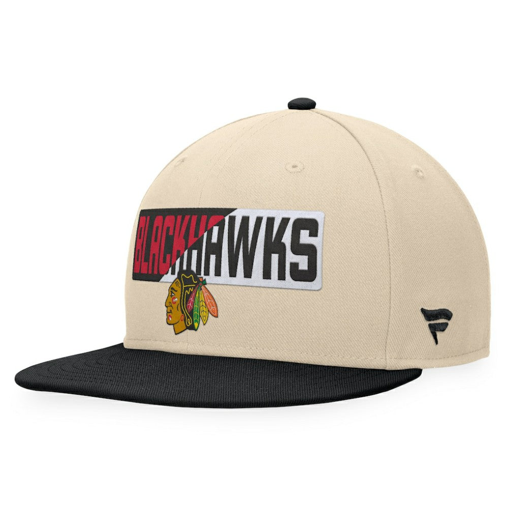 Chicago Blackhawks Fanatics Goalaso Snapback Hat - Cream/Black | US 200542894