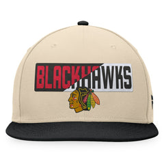 Chicago Blackhawks Fanatics Goalaso Snapback Hat - Cream/Black | US 200542894