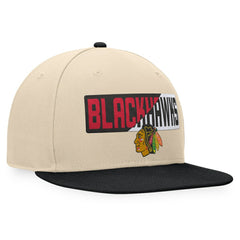 Chicago Blackhawks Fanatics Goalaso Snapback Hat - Cream/Black | US 200542894