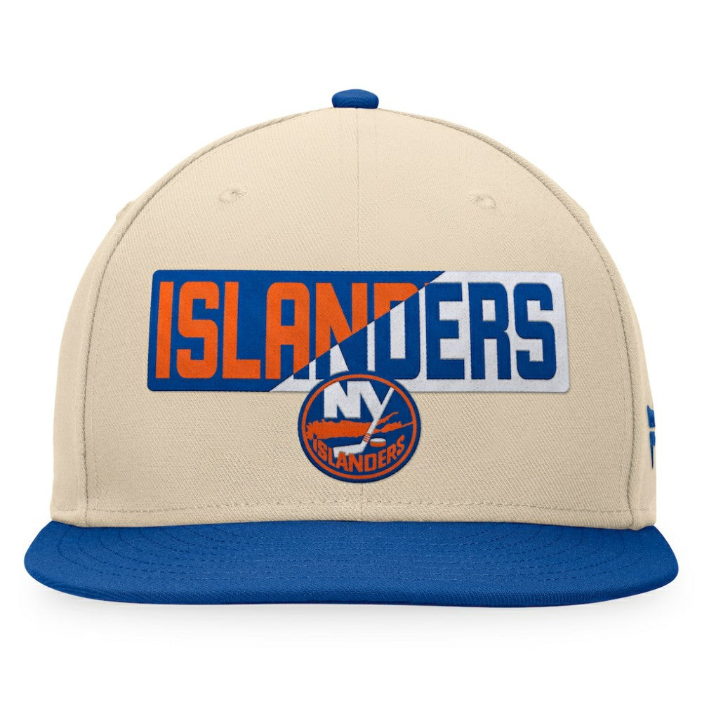 New York Islanders Fanatics Goalaso Snapback Hat - Cream/Royal | US 200542916